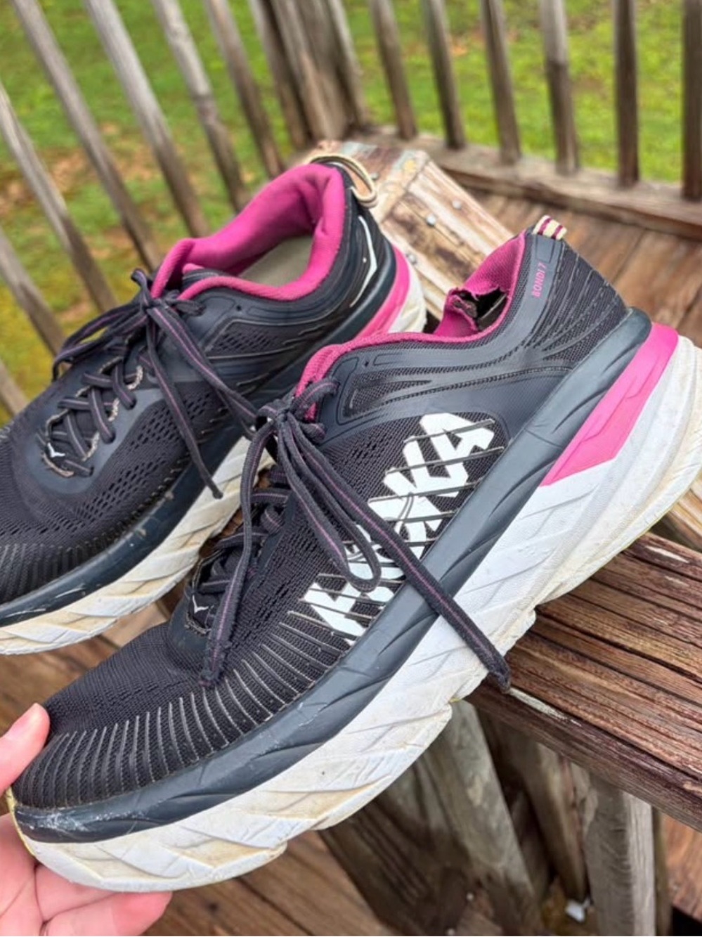 Hoka Women’s Black and Pink Performance Running Shoes